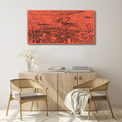 Rider on a Fiery Landscape Canvas print