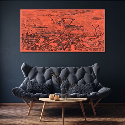 Rider on a Fiery Landscape Canvas print