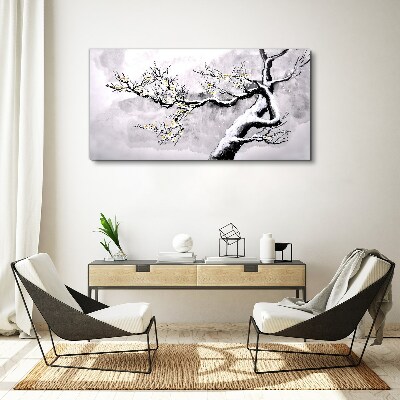 A blooming branch in a monochromatic tone Canvas print