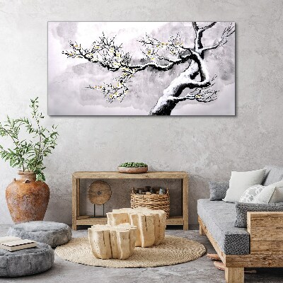 A blooming branch in a monochromatic tone Canvas print