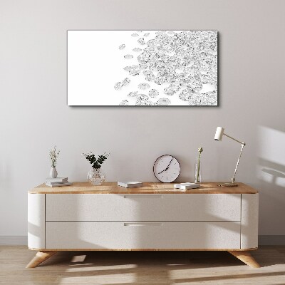 Crystal rain on white background Canvas print
