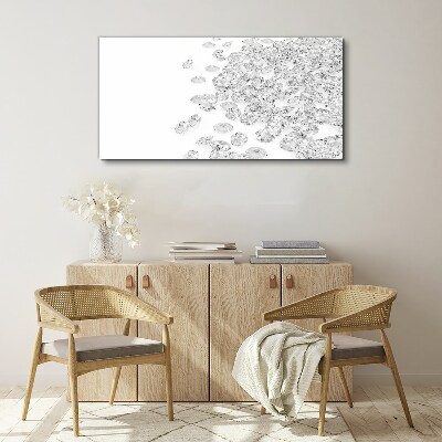 Crystal rain on white background Canvas print