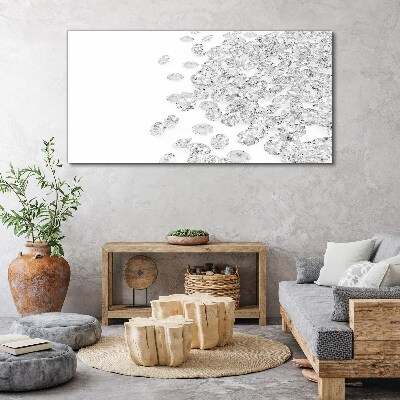 Crystal rain on white background Canvas print