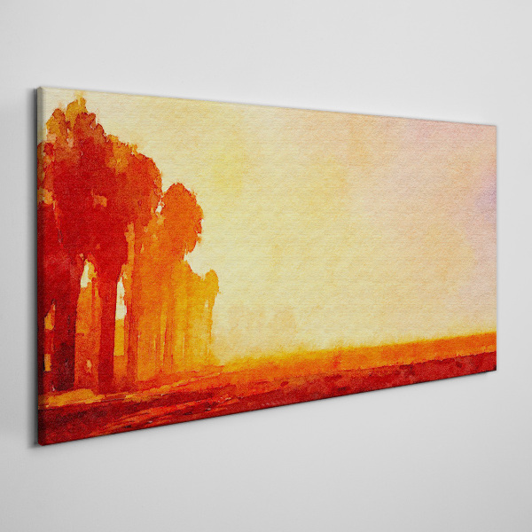 Sunset behind the palm trees Canvas print