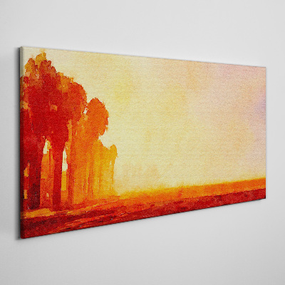 Sunset behind the palm trees Canvas print