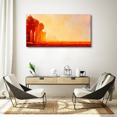 Sunset behind the palm trees Canvas print