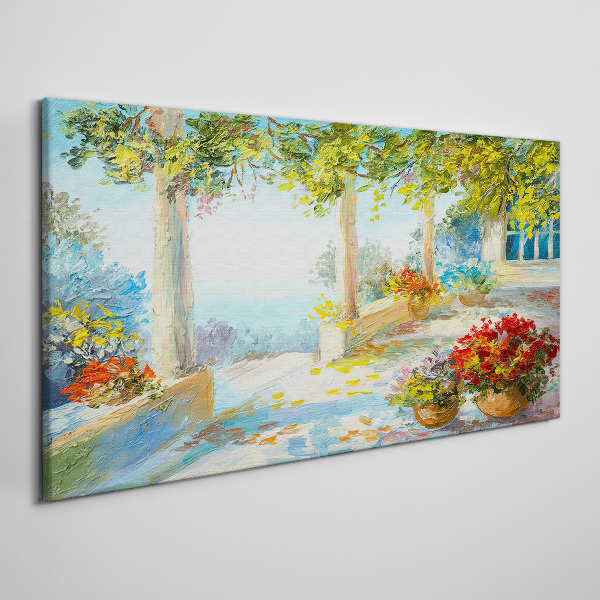 Spring landscape with flowers Canvas print