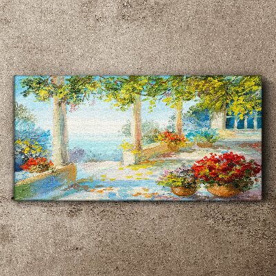 Spring landscape with flowers Canvas print