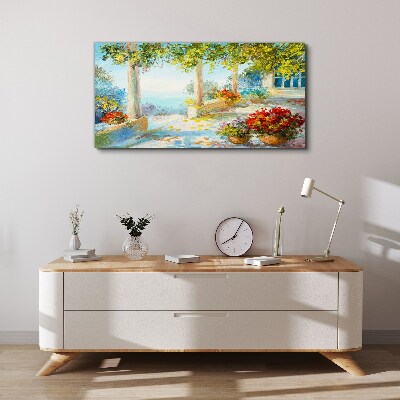 Spring landscape with flowers Canvas print