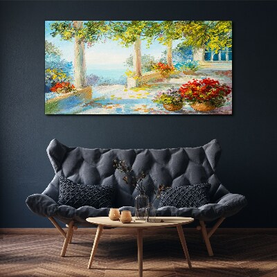Spring landscape with flowers Canvas print