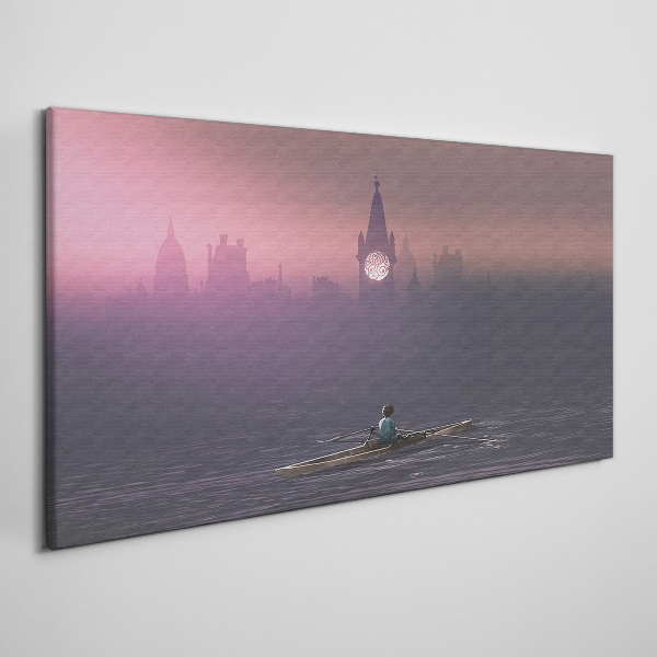 Immersed in the city mists Canvas print