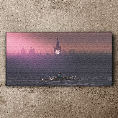 Immersed in the city mists Canvas print