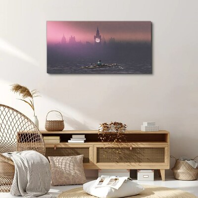 Immersed in the city mists Canvas print