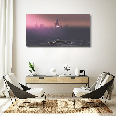 Immersed in the city mists Canvas print