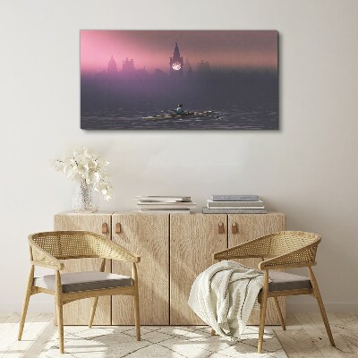 Immersed in the city mists Canvas print