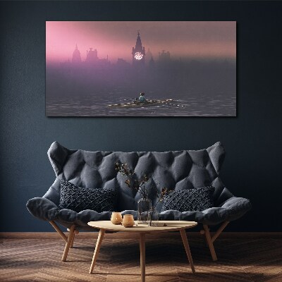 Immersed in the city mists Canvas print