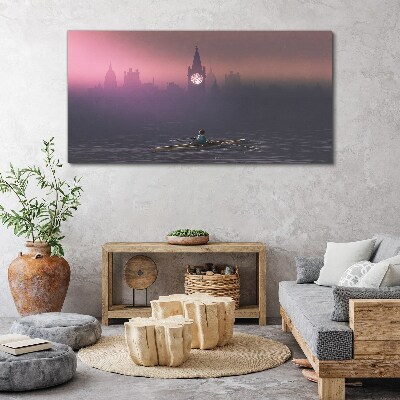 Immersed in the city mists Canvas print