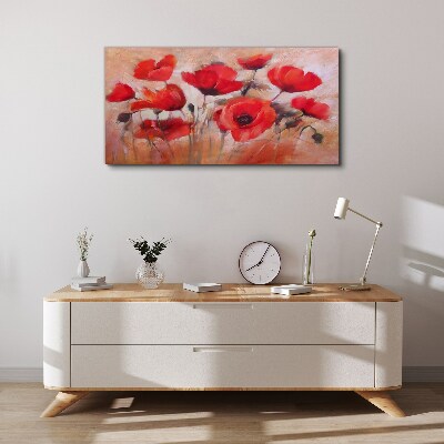 Painting flowers poppies Canvas print