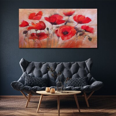 Painting flowers poppies Canvas print