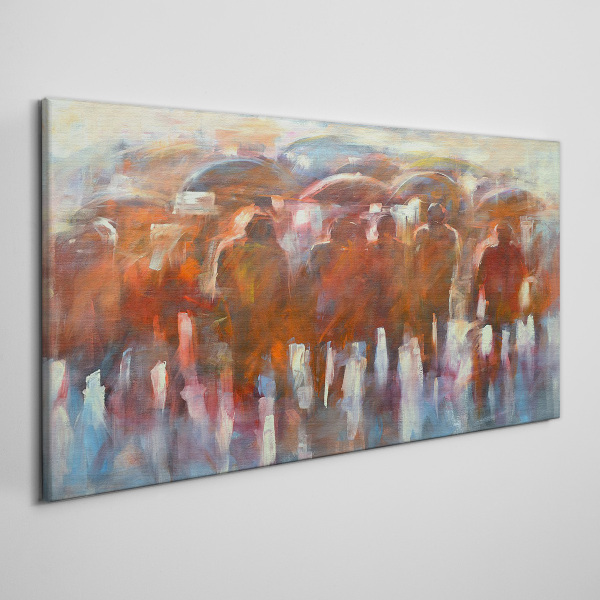 Rainy scene with umbrellas Canvas print