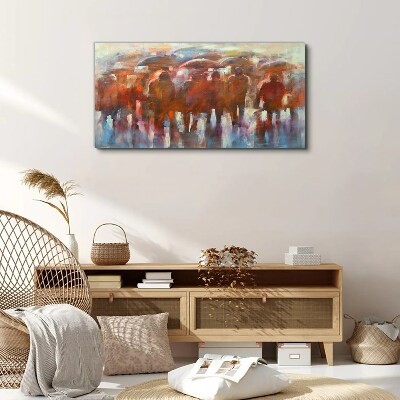 Rainy scene with umbrellas Canvas print