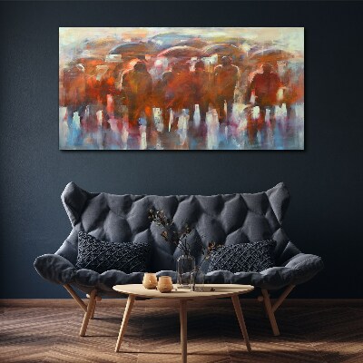 Rainy scene with umbrellas Canvas print