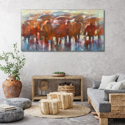 Rainy scene with umbrellas Canvas print