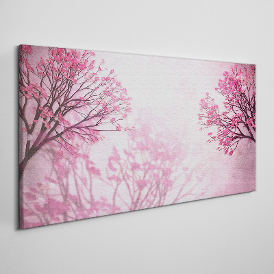 Pink flowers in spring aura Canvas print