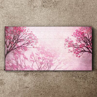 Pink flowers in spring aura Canvas print