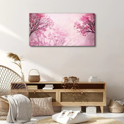 Pink flowers in spring aura Canvas print