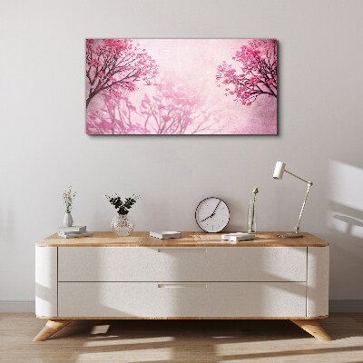Pink flowers in spring aura Canvas print