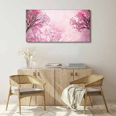 Pink flowers in spring aura Canvas print