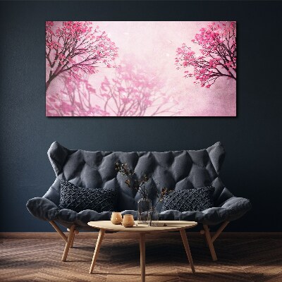 Pink flowers in spring aura Canvas print
