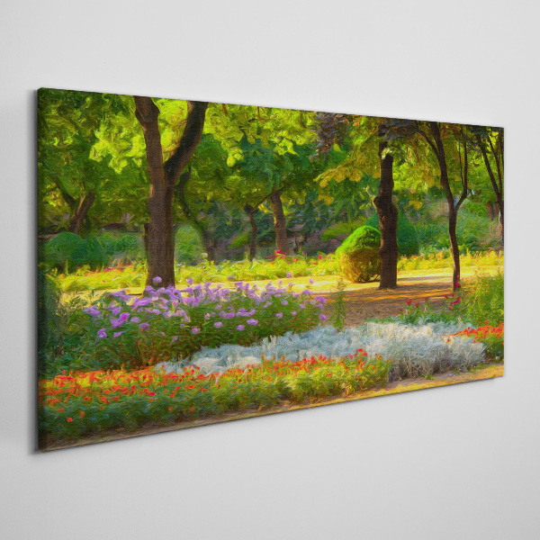 A flower paradise in a sunny garden Canvas print