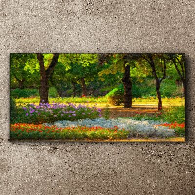 A flower paradise in a sunny garden Canvas print