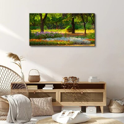 A flower paradise in a sunny garden Canvas print