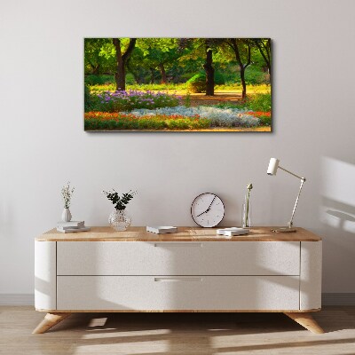A flower paradise in a sunny garden Canvas print