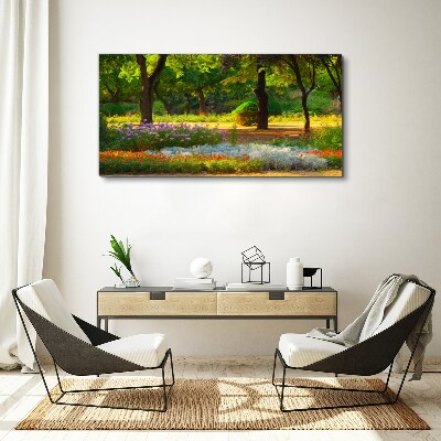 A flower paradise in a sunny garden Canvas print