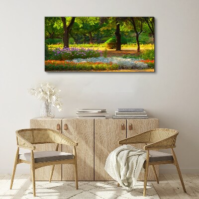 A flower paradise in a sunny garden Canvas print