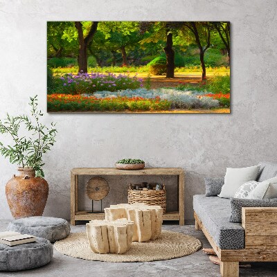 A flower paradise in a sunny garden Canvas print