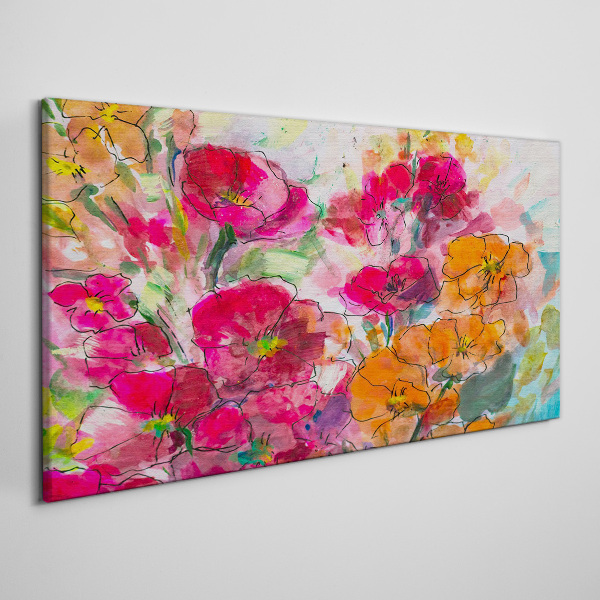 Abstract watercolor flowers Canvas print