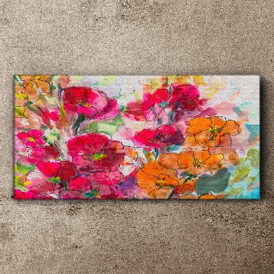 Abstract watercolor flowers Canvas print