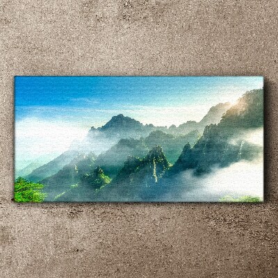 Mountain landscape on a misty morning Canvas print