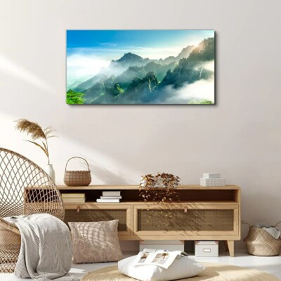 Mountain landscape on a misty morning Canvas print