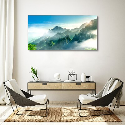 Mountain landscape on a misty morning Canvas print
