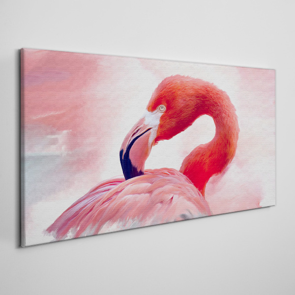 Pink flamingo in pastel colors Canvas print