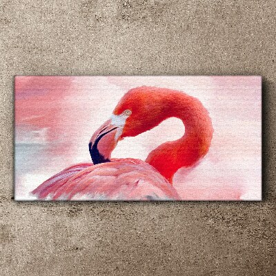 Pink flamingo in pastel colors Canvas print