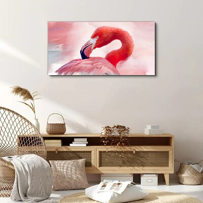 Pink flamingo in pastel colors Canvas print