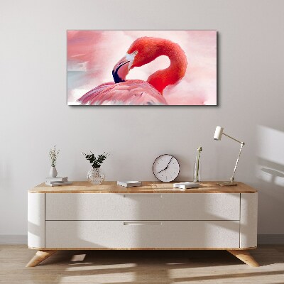 Pink flamingo in pastel colors Canvas print