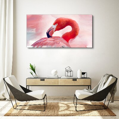 Pink flamingo in pastel colors Canvas print